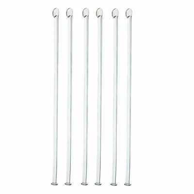 VVS 200mmX6mm Pack of 6 Chemistry Lab Borosilicate Glass Stirring Rod Set