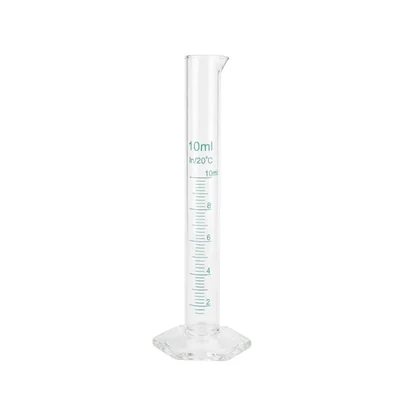 VVS 10ml Scientific Plastic Measuring Cylinder Set of 6 Polypropylene Hexagonal Base Blue Printed Graduation Lab