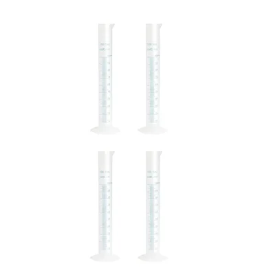 VVS 100ml Set of 4 Scientific Polypropylene Hexagonal Base Blue Graduation Laboratory Measuring Cylinder Pour Spout