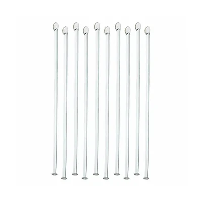 VVS 200mmX6mm Flat Face Pack Of 10 Borosilicate Glass Stirring Rod For Chemistry Lab