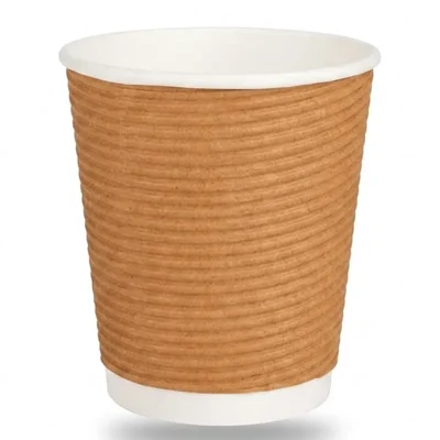 150 ml Regular, Disposable Standard Craft Ripple Glass - 205+240 gsm for Picnic, Travel, Food Truck (Pack-1000 PCS)