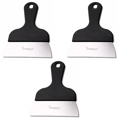Smart Chef HS10701 Stainless Steel 16pcs Chocolate Scraper Spatula 5.75 inch Blade Length for Commercial Restaurant