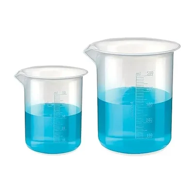 VVS 50ml 500ml Set of 2 Polypropylene Graduation Marks Beaker School College Lab
