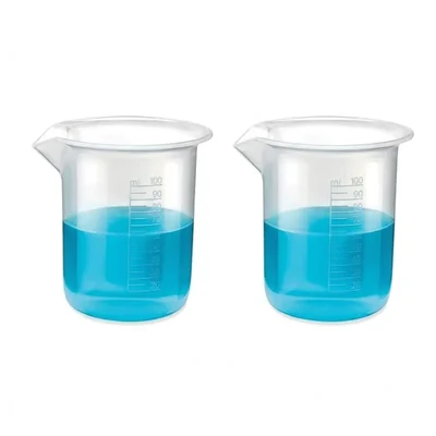 VVS 100 ml Pack of 2 Polypropylene Graduated Chemistry Lab Beakers