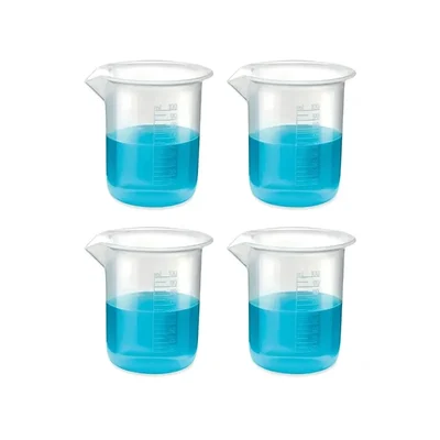 VVS 100 ml Pack of 4 Polypropylene Graduated Chemistry Lab Beakers