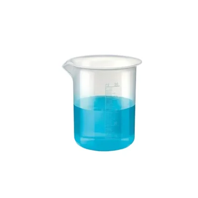VVS Polypropylene Plastic 50 ml Beaker Pack of 1 for Lab Mixing Clear Graduation Marks