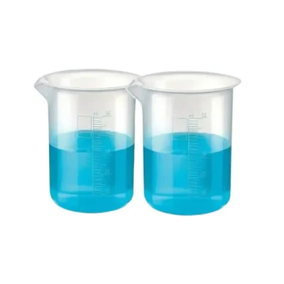 VVS 50 ml Polypropylene Plastic Beaker Pack of 2 for Chemistry Lab Mixing Graduation Marks