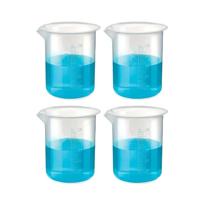 VVS 500 ml Polypropylene Plastic Beaker Pack of 4 for Chemistry Lab Graduation Marks