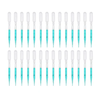 VVS 3ml Polypropylene Plastic Dropper Pack of 50 pcs for Chemistry Lab Liquid Transfer
