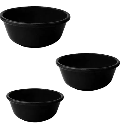 Set of 3 Black Melamine Persian Bowls (4.5, 3.75 and 3.25 Inch), Restaurant Serving Shatterproof Bowls for Vegetables