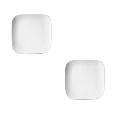 6.75 Inch White Melamine French Platter (Pack of 2), Shatterproof Oval Platter Set for Appetizers, Desserts, Side Dishes