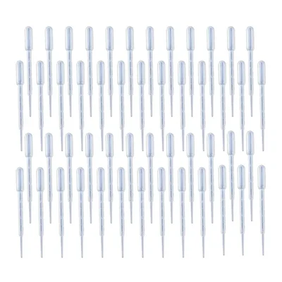 VVS 3 ml Pack of 100 pcs Polypropylene Dropper School College Laboratory Soft Pliable Transparent Plastic Dropper