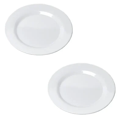 11 Inch White Melamine Oval Platter (Pack of 2), Shatterproof Oval Platter Set for Entrees, Appetizers, Fish