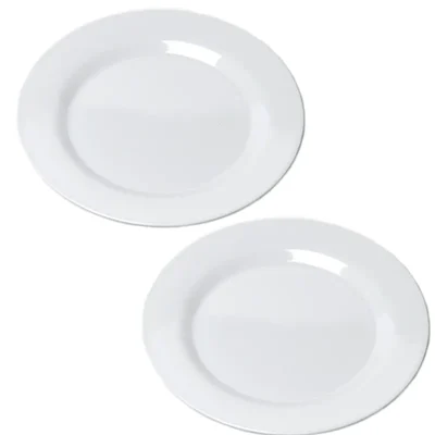 13 Inch White Melamine Oval Platter (Pack of 2), Shatterproof Oval Platter Set for Entrees, Appetizers, Fish