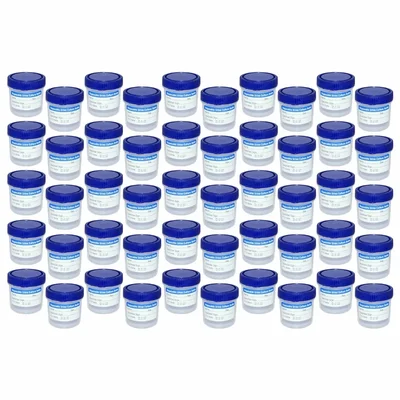 VVS 50ml Set of 50pcs Polypropylene Urine Sample Bottles With Lid School College Chemistry Laboratory
