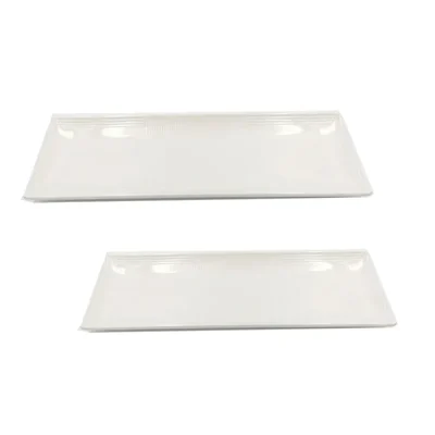13inch & 15 inch White Melamine Shallow Platter (Pack of 2), Large Serving Tray Set & Shatterproof for Sushi & Catering