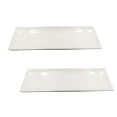 15 inch White Melamine Shallow Platter (Pack of 2), Large Commercial Serving Tray & Shatterproof for Sushi & Catering