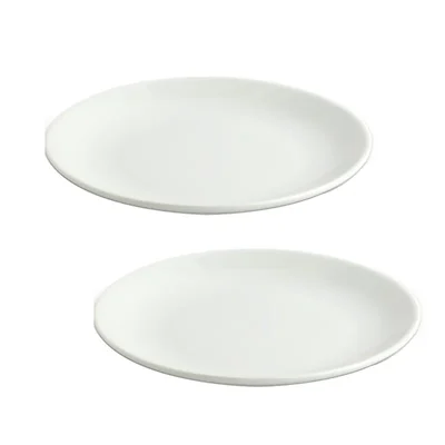 11.5 Inch White Melamine Bamboo Platter (Pack of 2), Shatterproof Bamboo-Textured Platter Set for Sushi, Appetizers