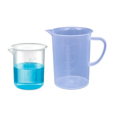 VVS 25ml & 500ml Set Of 2 Chemistry Lab Plastic Beaker Clear Graduation Marks Polypropylene