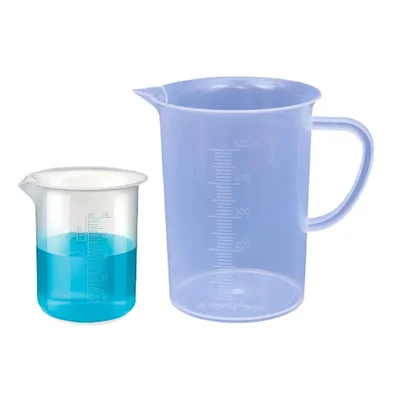 VVS 50ml & 500ml Set Of 2 Chemistry Lab Plastic Beaker Clear Graduation Marks Polypropylene