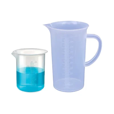 VVS 50ml & 1000ml Set Of 2 Chemistry Lab Plastic Beaker Clear Graduation Marks Polypropylene