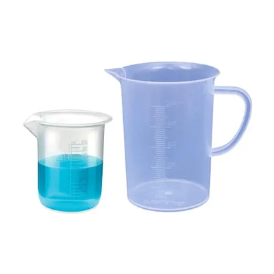 VVS 100ml & 500ml Set Of 2 Chemistry Lab Plastic Beaker Clear Graduation Marks Polypropylene