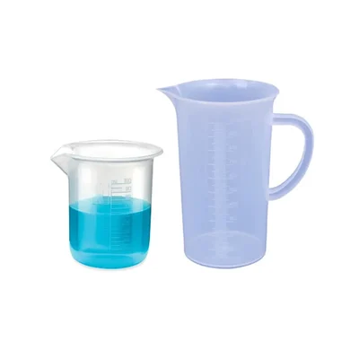 VVS 100ml & 1000ml Set Of 2 Chemistry Lab Plastic Beaker Clear Graduation Marks Polypropylene