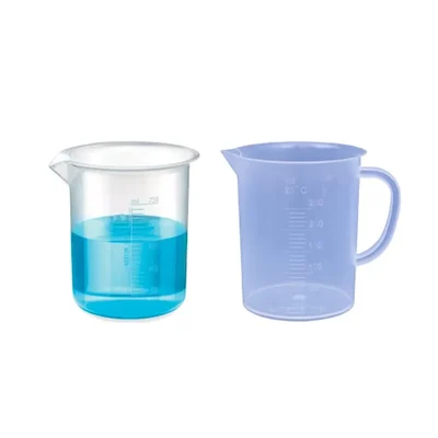 VVS 250ml & 250ml Set Of 2 Chemistry Lab Plastic Beaker Clear Graduation Marks Polypropylene