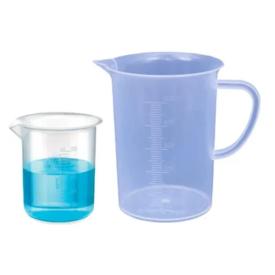 VVS 250ml & 500ml Set Of 2 Chemistry Lab Plastic Beaker Clear Graduation Marks Polypropylene