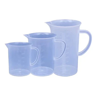 VVS 250ml, 500ml & 1000ml Pack of 3 Chemistry Lab Measuring Jug with Handle Pour Spout Polypropylene