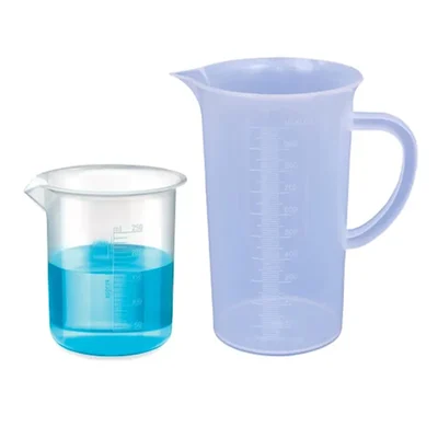 VVS 250ml & 1000ml Set Of 2 Chemistry Lab Plastic Beaker Clear Graduation Marks Polypropylene