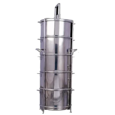 Premium 10 Inch Stainless Steel Jumbo Tiffin Carrier 5 Bowls Bulk Catering Food Storage 5 Tier Container
