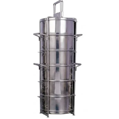 Premium 10 Inch Stainless Steel Jumbo Tiffin Carrier 6 Bowls Bulk Catering Food Storage 6 Tier Container