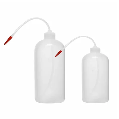 VVS 1000ml & 500ml Set of 2 Plastic Lab Wash Bottle Flexible Delivery Tube Leak-Proof Screw Cap Clear