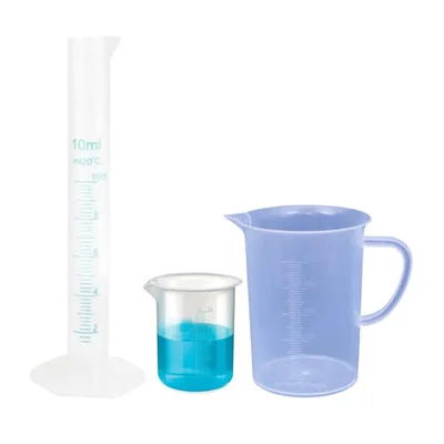 VVS 10ml Cylinder 50ml Beaker & 500ml Jug Lab Set Autoclavable