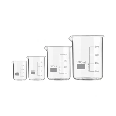 VVS 50ml 250ml 500ml 1000ml Set of 4 Chemistry Lab Borosilicate 3.3 Glass Beaker Graduated