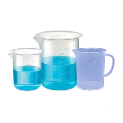 VVS 250ml 500ml & 250ml Polypropylene Set of 3 Chemistry Lab Plastic Beaker & Measuring Jug Graduated