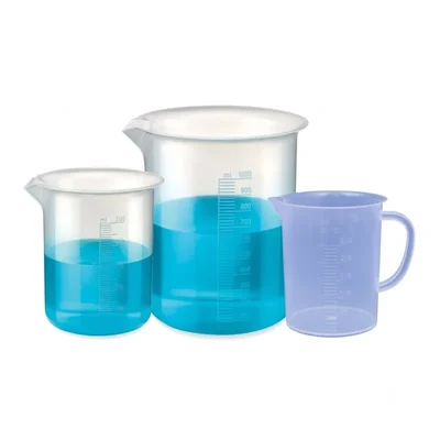 VVS 500ml 1000ml & 250ml Polypropylene Set of 3 Chemistry Lab Plastic Beaker & Measuring Jug Graduated