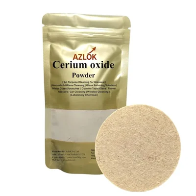 Azlok 100g Pack of 9 Laboratory Use Cerium Oxide Powder With 4 Inch Felt Disc