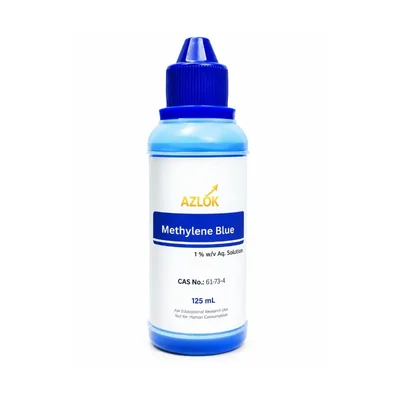 Azlok 125ml Pack of 6 Laboratory Use Methylene Blue 1% Aq Liquid Solution