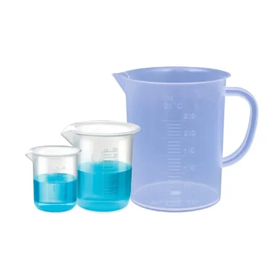 VVS 25ml 100ml 250ml Pack Of 3 Chemistry Lab Plastic Beaker & Measuring Jug Set Smooth Surface Clear