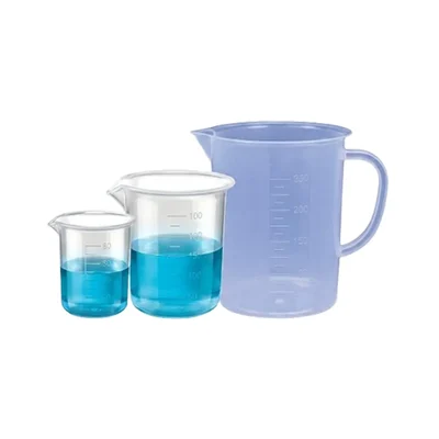 VVS 50ml 100ml Chemistry Lab Beaker 250ml Jug Set Clear Polypropylene Set Of 3