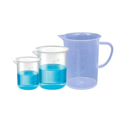 VVS Plastic Beaker Set (25ml & 250ml) with 500ml Measuring Jug | Polypropylene Labware with Graduation Marks