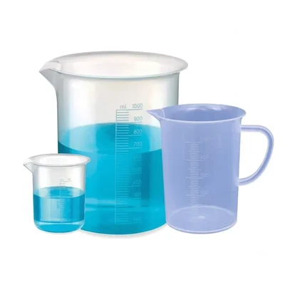 VVS 25ml & 1000ml Set of 2 Beaker with 500ml Measuring Jug Polypropylene Clear Set of 3 for Chemistry Lab
