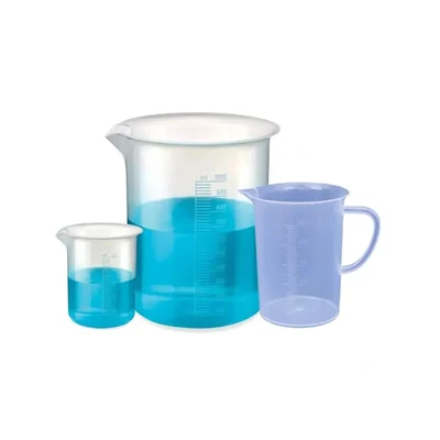 VVS 50ml & 1000ml Set of 2 Beaker with 500ml Measuring Jug Polypropylene Clear Set of 3 for Chemistry Lab