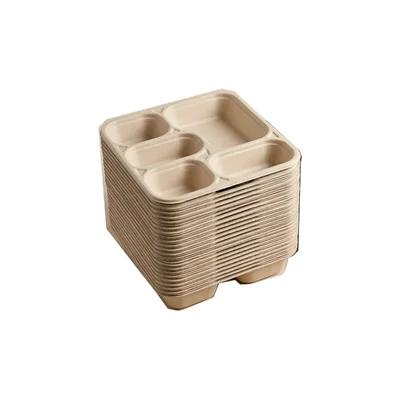 Chuk 5 CP Biodegradable Meal Tray 500pcs, Eco Friendly Food Plate for Parties, Catering & Family Events