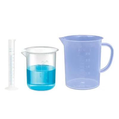 VVS Polypropylene Cylinder 100ml Beaker 25ml & Jug 250ml Pack of 3 Graduated Autoclavable Set for Lab