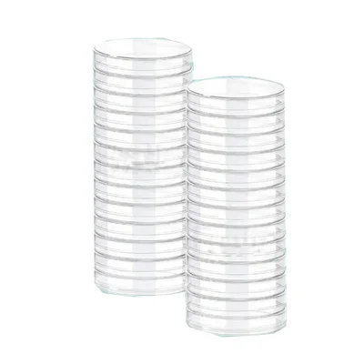 VVS 75mm Polypropylene Petri Dish with Lid Set of 12 Transparent Body for Lab Culture