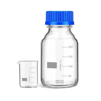 VVS 25ml Beaker & 250ml Reagent Bottle pack of 2 Chemical Lab Leak Proof Glassware
