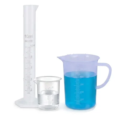 VVS 10ml Cylinder 25ml Beaker & 500ml Jug Set of 3 Polypropylene Autoclavable Lab Measuring Ware